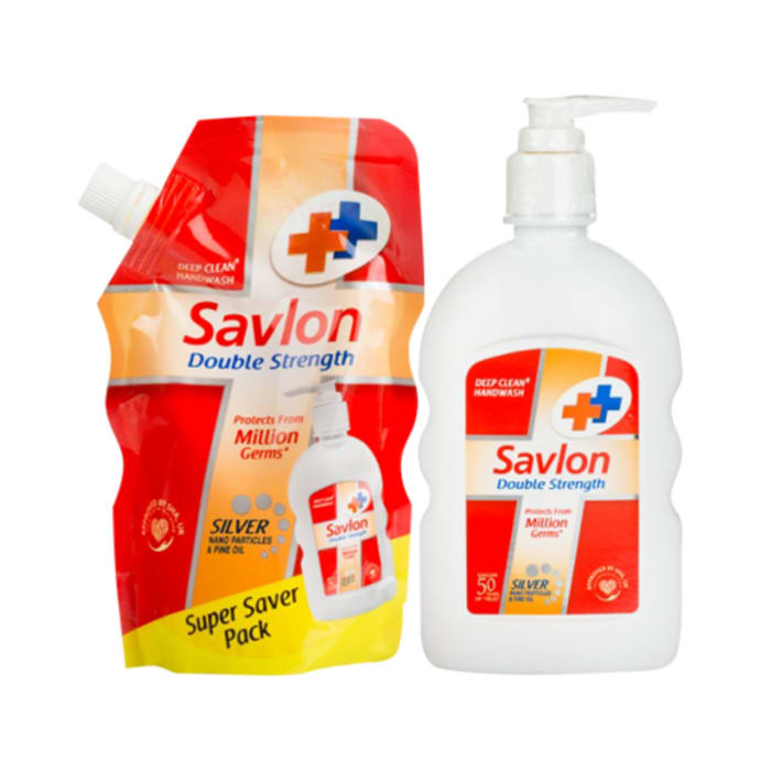 Savlon double strength handwash 220ml (185ml pouch free)